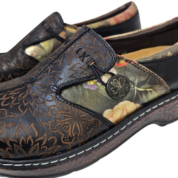 L' Artiste by Springstep Womens Leather Floral Clogs, Slip On Shoes, 41/ 9.5-10 - Picture 11 of 11